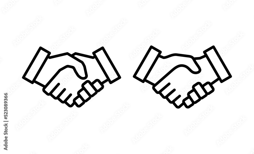 Handshake icon vector. business handshake sign and symbol. contact agreement Handshake icon vector. business handshake sign and symbol. contact agreement