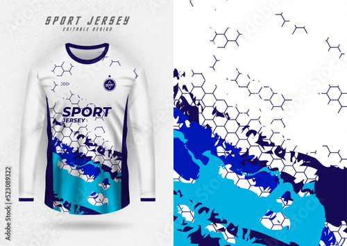 Background mockup for sports jersey, shirt, running shirt, blue brush pattern.