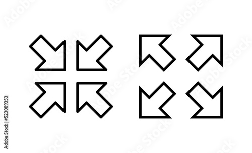 Fullscreen Icon vector. Expand to full screen sign and symbol. Arrows symbol