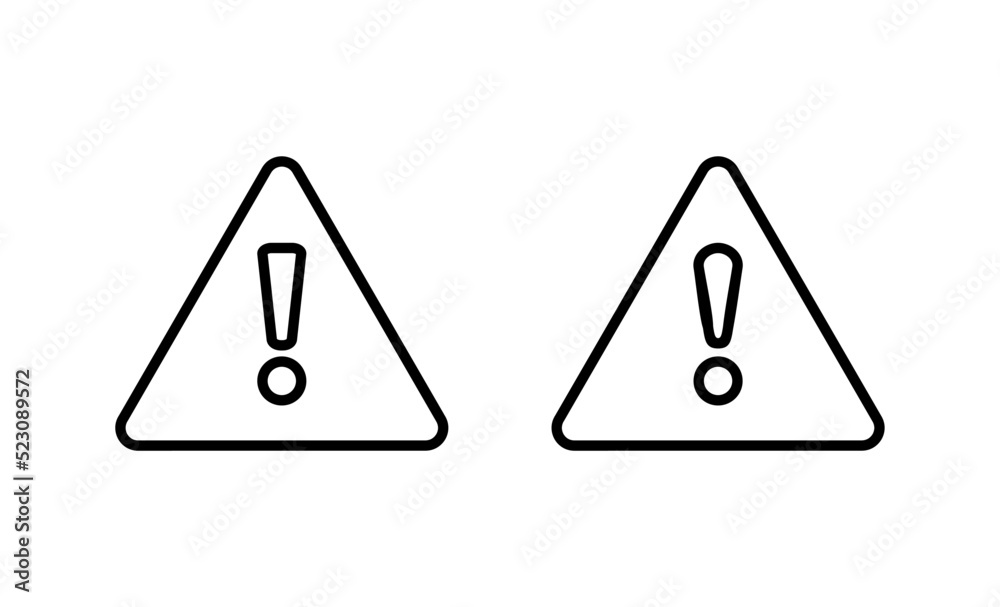 Exclamation danger icon vector. attention sign and symbol. Hazard warning attention sign Exclamation danger icon vector. attention sign and symbol. Hazard warning attention sign