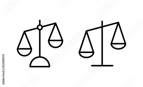 Scales icon vector. Law scale icon. Justice sign and symbol