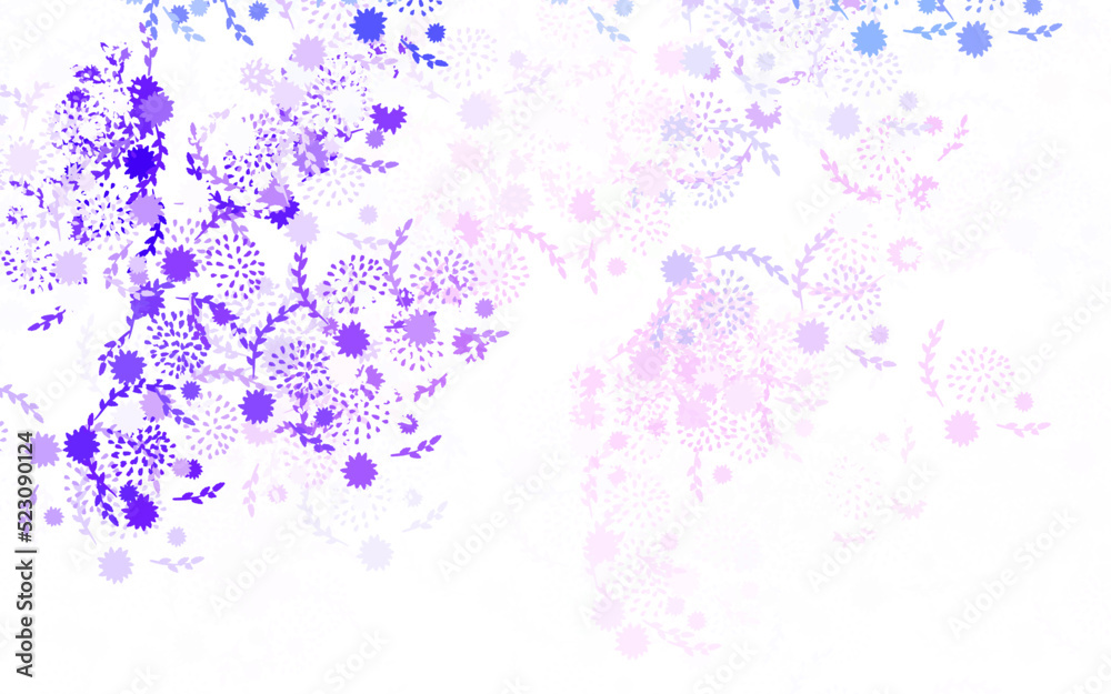 Light Purple vector abstract design with flowers