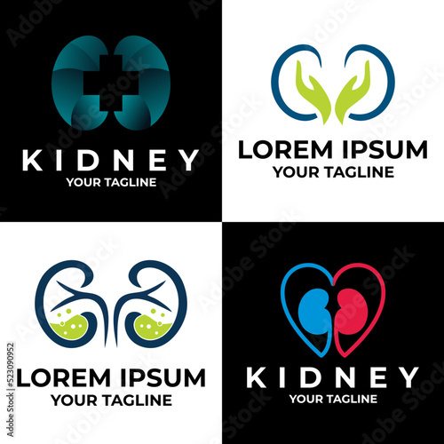 set of kidney logo vector design template