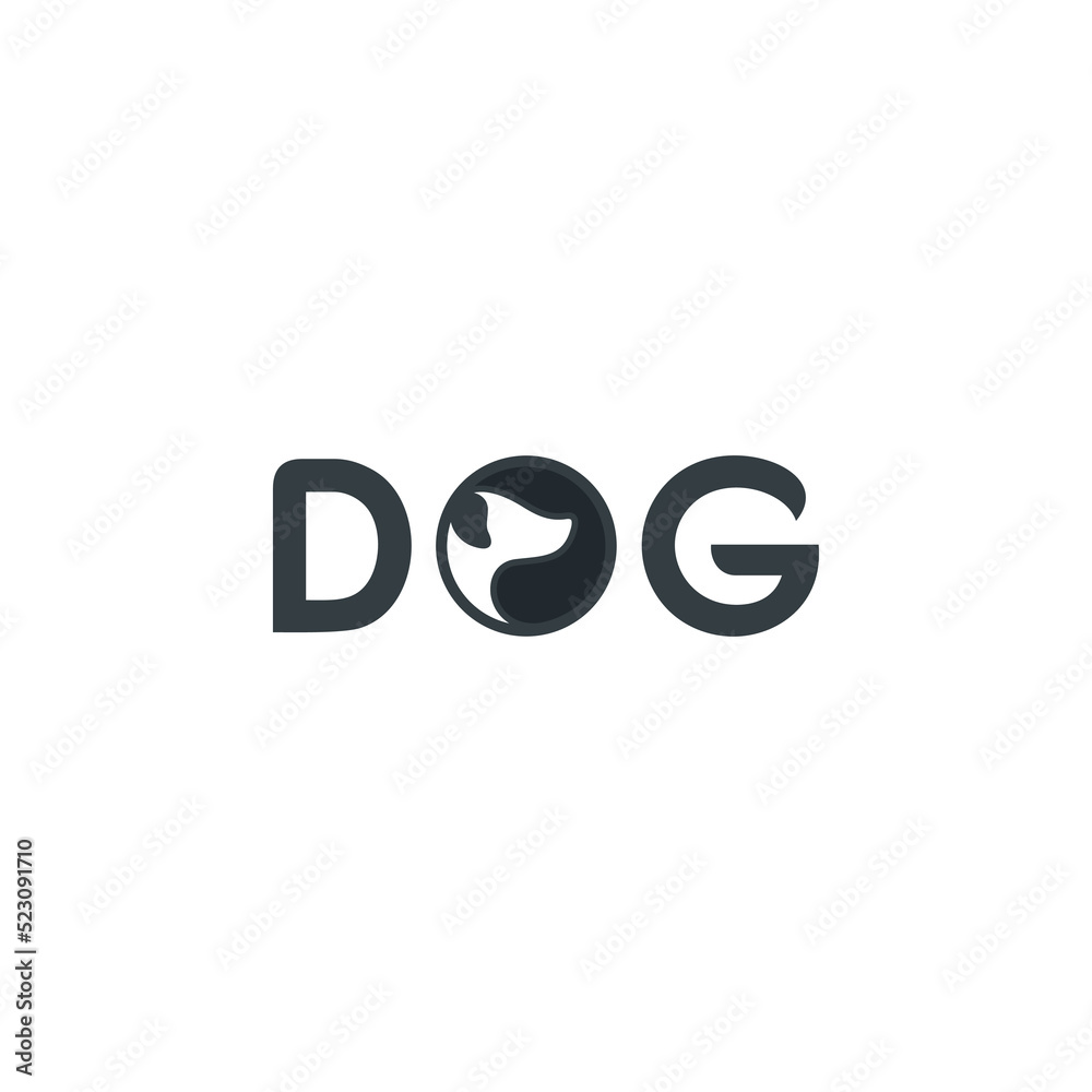 Dog Text Typography Logo Design