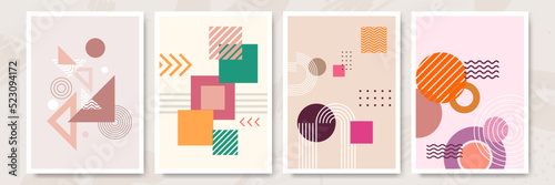 Modern minimalist abstract aesthetic illustrations. Bohemian style wall decor. Collection of contemporary artistic posters.