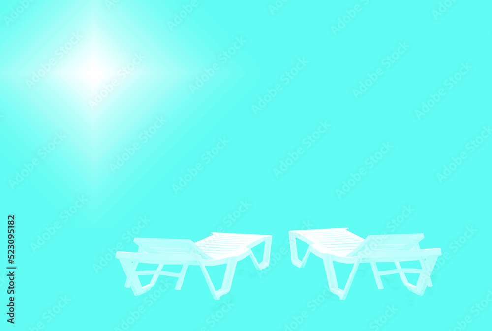 Fototapeta premium hot weather and two chairs