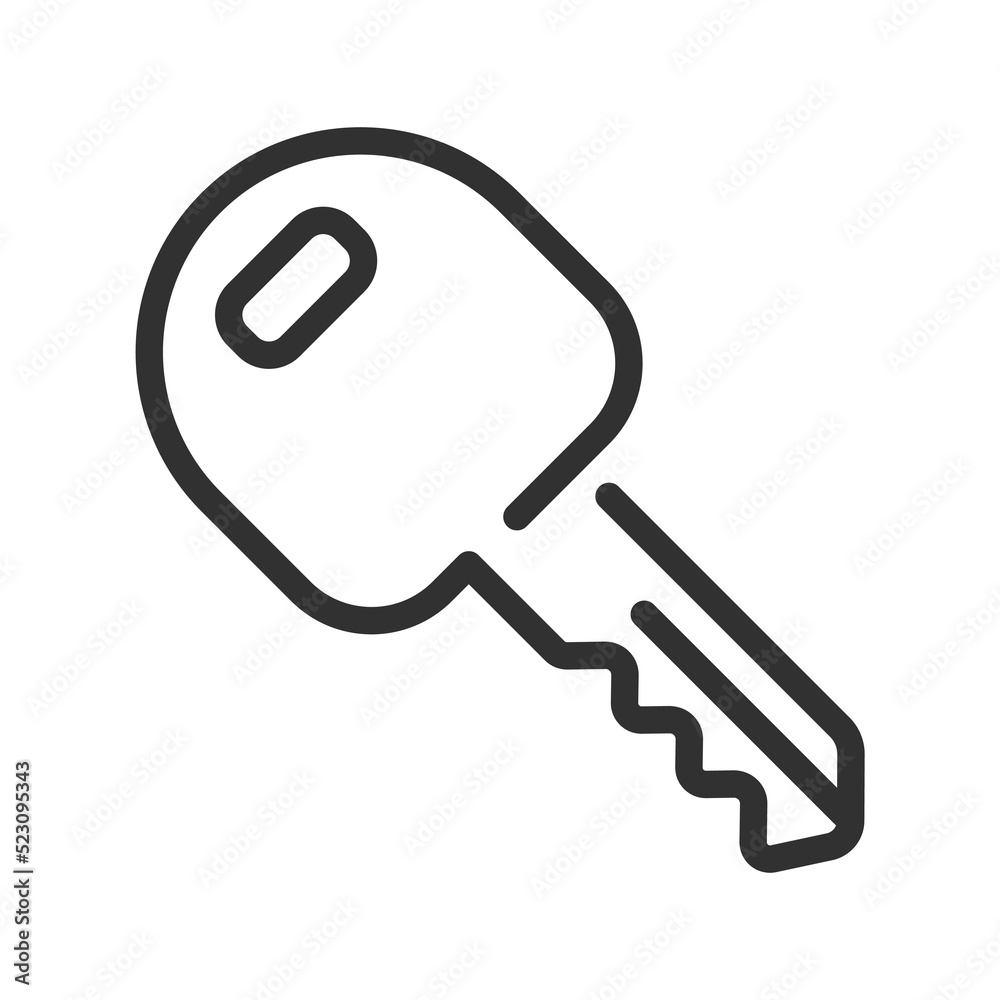 Car key outline icon. Alarm system chain Vector illustration. Car key outline icon. Alarm system chain Vector illustration.