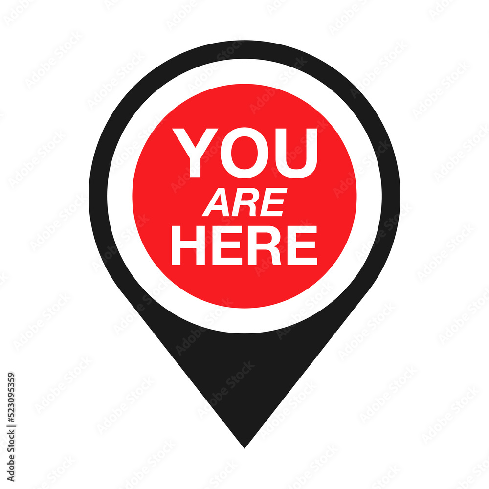 You Are Here Location logo. Marker location you are here Vector ...