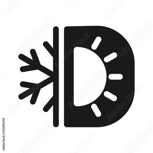 Thermal insulation icon. Sun and snowflake sign Vector illustration