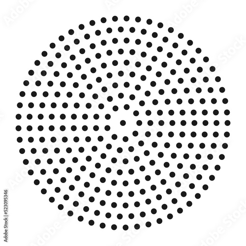 Abstract black dot circle icon. Halftone dots circle Vector illustration