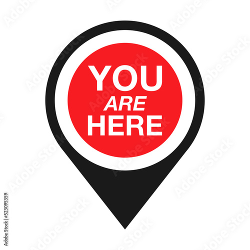 You Are Here Location logo. Marker location you are here Vector illustration.