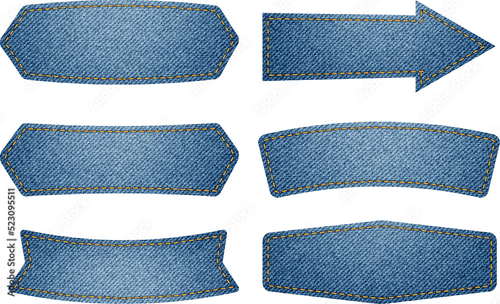 Denim Sign Jeans signs label tag, isolated Clipping paths for design work empty ...