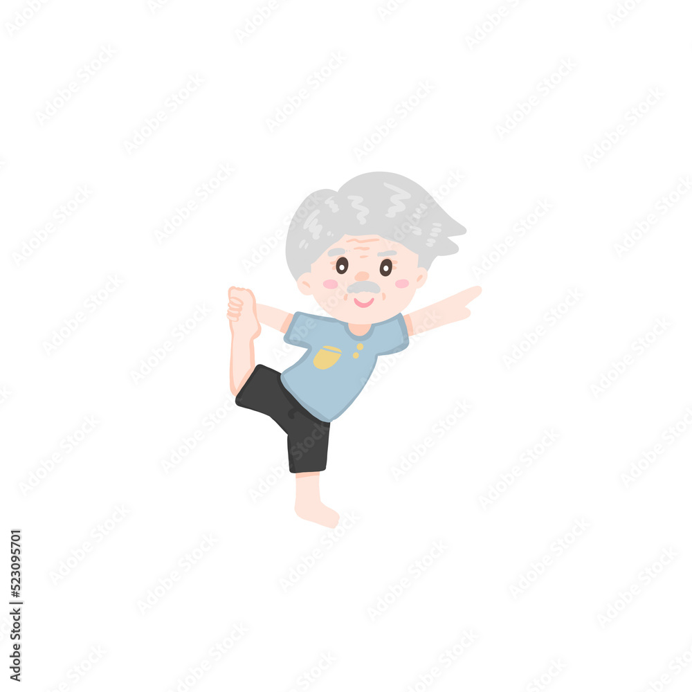 Senior man doing morning exercises, active and healthy lifestyle of retired people Senior man doing morning exercises, active and healthy lifestyle of retired people