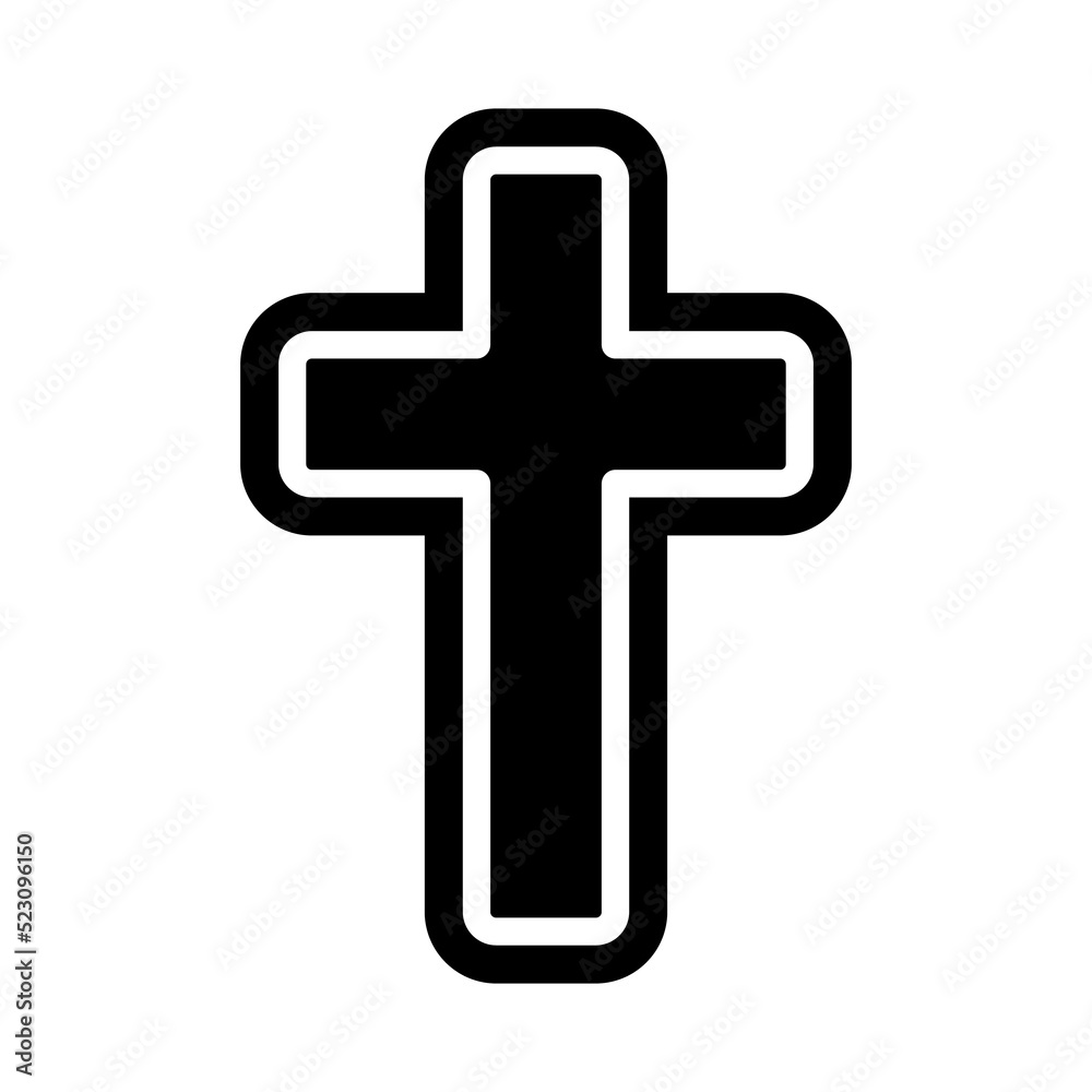 Religion cross icon. Black christian cross symbol illustration Religion cross icon. Black christian cross symbol illustration