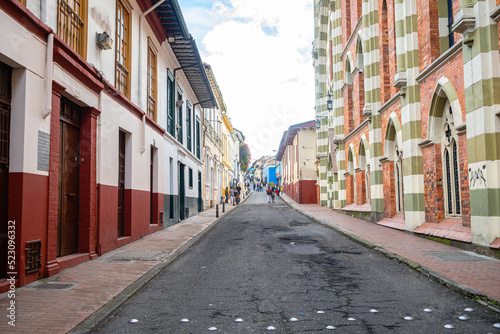 colorful street of la candelaria district in bogota, colombia © jon_chica
