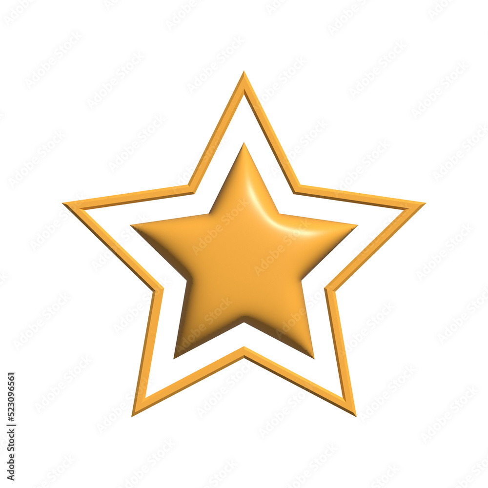 3d Rendering Star Icon on transparent background 3d Rendering Star Icon on transparent background