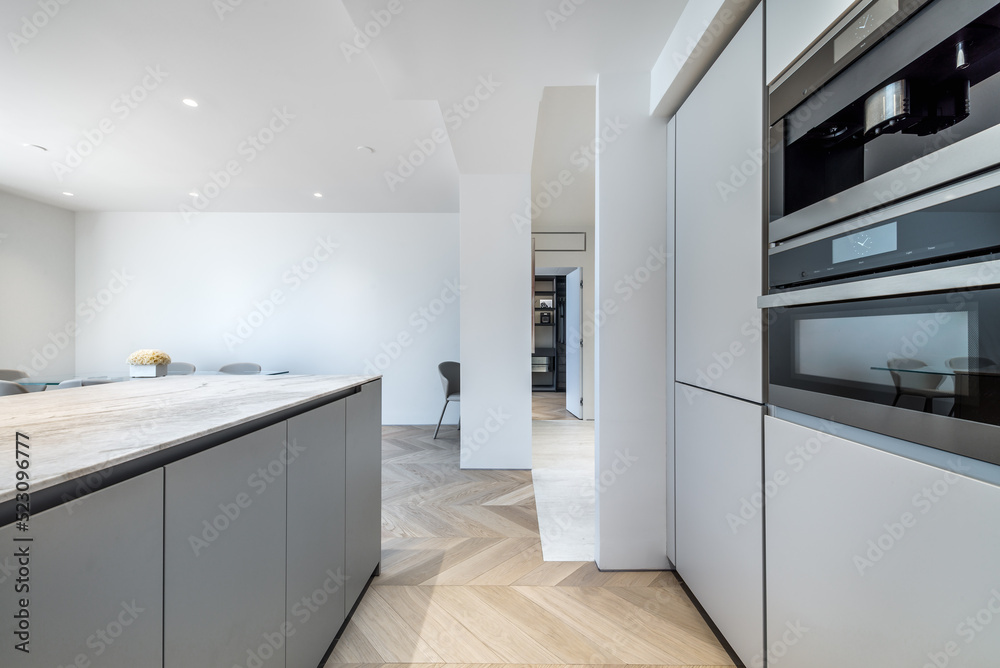 Fototapeta premium Luxury modern high tech furnished apartment in downtown of Montreal, Canada