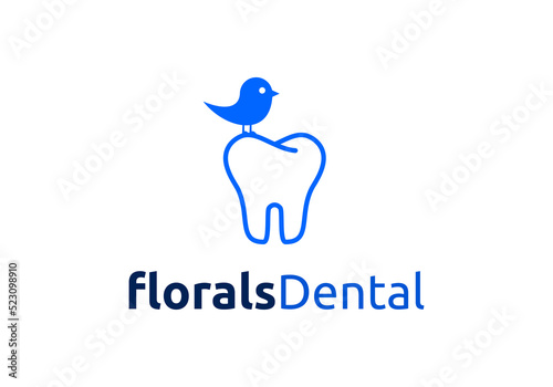 Bird logo, and teeth, are suitable for dental services.