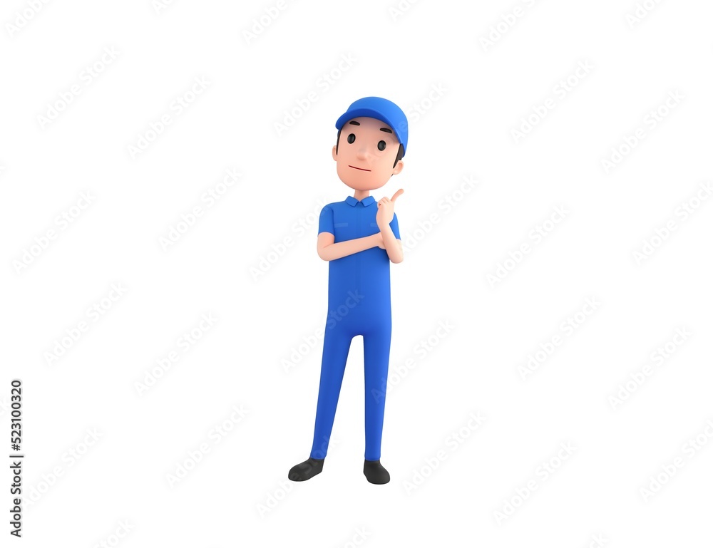Mechanic character thinking in 3d rendering. Mechanic character thinking in 3d rendering.
