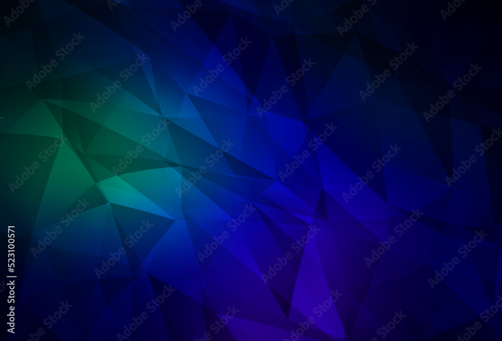 Dark Blue, Green vector triangle mosaic texture.