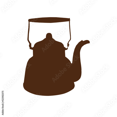 outline of an antique brass teapot130822