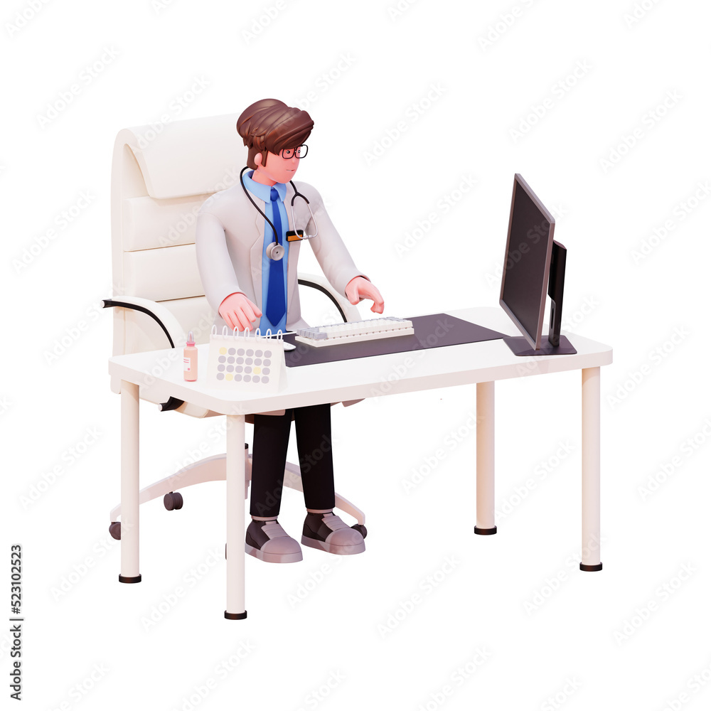 3d character male doctor illustration 3d character male doctor illustration