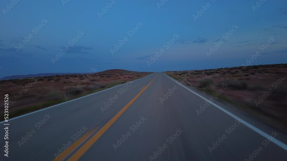 Driving Plate Utah Desert Highway 261 Southbound Evening Multicam Set 07 Front View Southwest USA