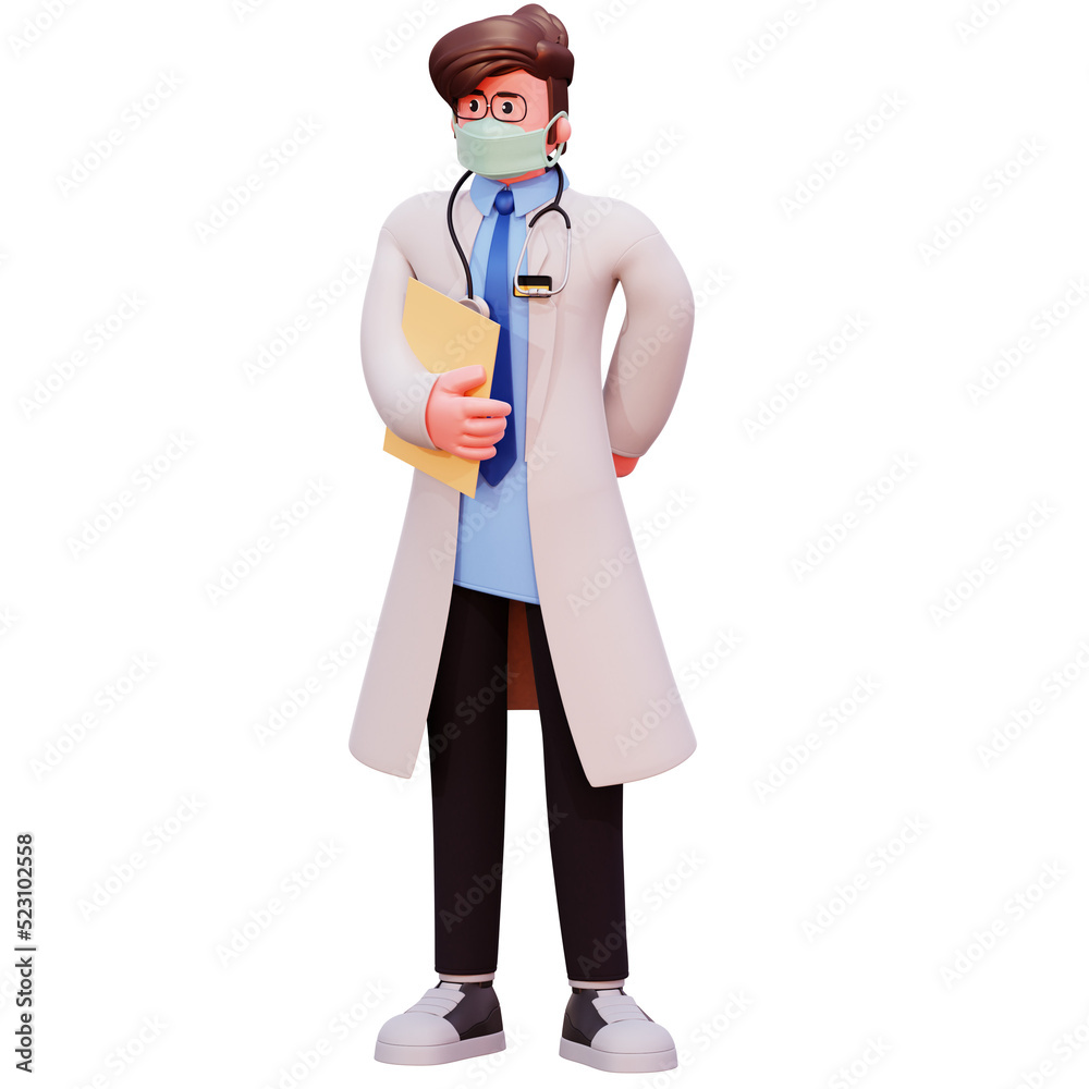 3d character male doctor illustration