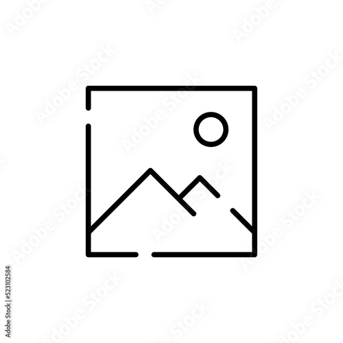 Picture, Gallery, Image Dotted Line Icon Vector Illustration Logo Template. Suitable For Many Purposes.