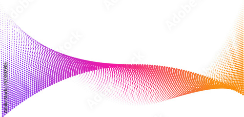 Quadro em tela Abstract halftone dots background with dynamic waves, isolated Clipping paths fo