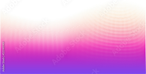 Abstract halftone dots background with dynamic waves, isolated Clipping paths for design work empty free space