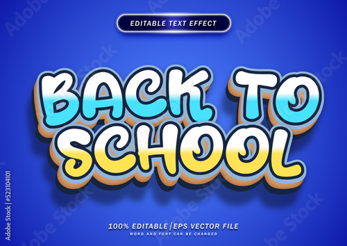 Back to school text style effect