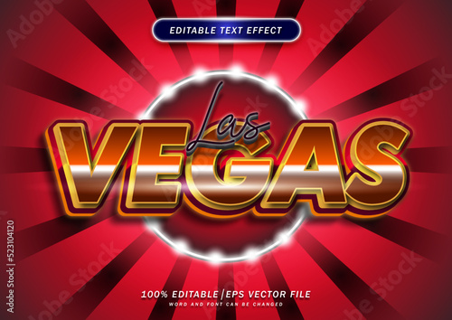 Las vegas text style effect. 3d cartoon text editable.