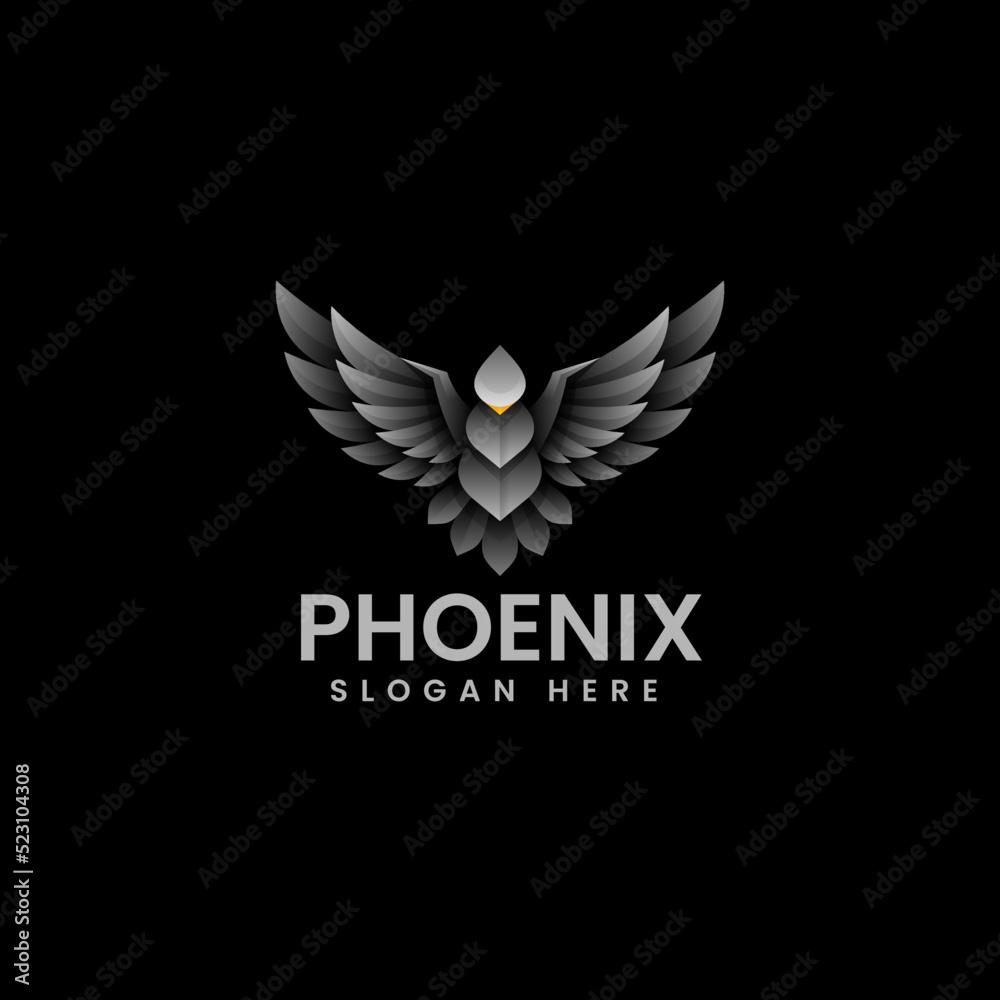 Obraz premium Vector Logo Illustration Phoenix Gradient Colorful Style.