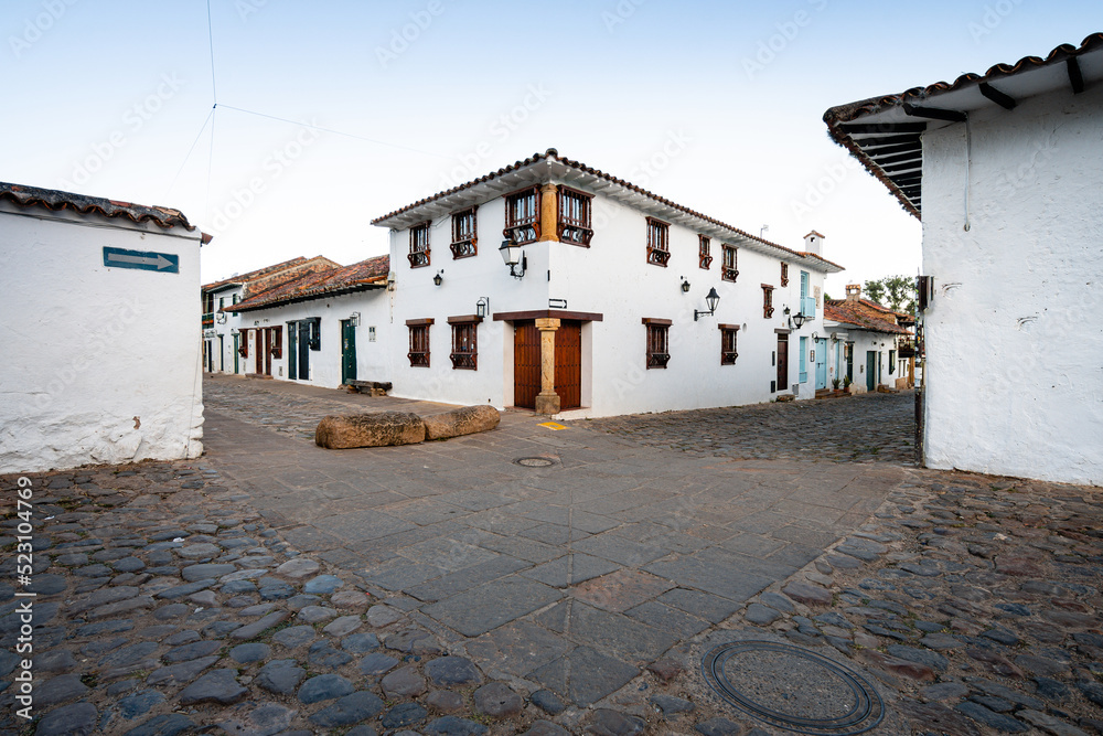 street view of villa de leyva town, colombia