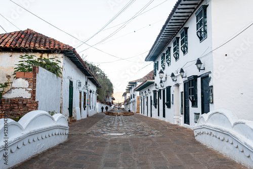 street view of villa de leyva town, colombia photo