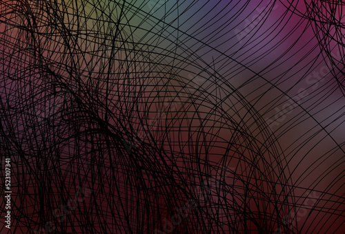 Dark Multicolor vector background with wry lines.