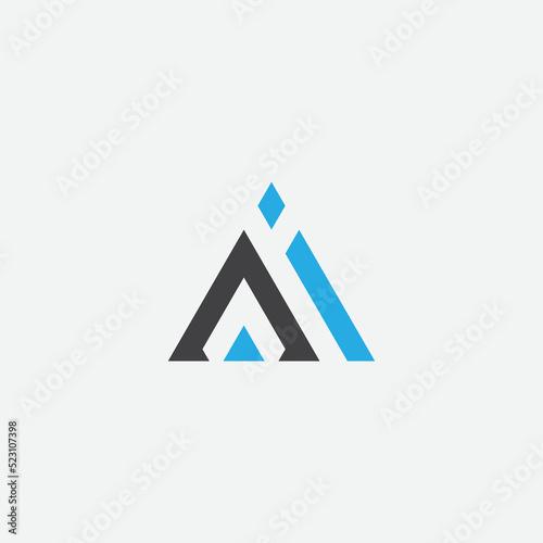 A, AI letter Logo Design Vector Icon Illustration