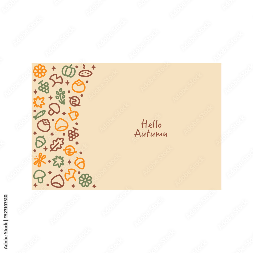 Vector background frame illustration with autumn icons Vector background frame illustration with autumn icons