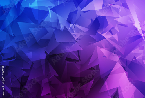 Light Pink, Blue vector triangle mosaic background.