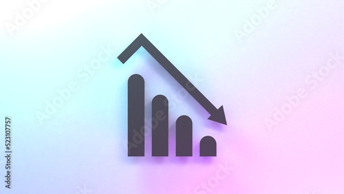 Fall chart. 3d render illustration.