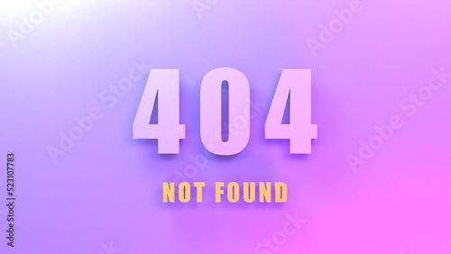 HTTP Error 404 Not Found. 3d render illustration.