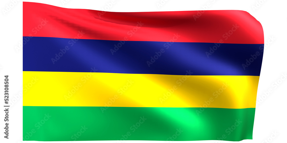 Naklejka premium Flag of Mauritius 3d render.