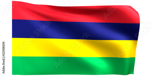 Flag of Mauritius 3d render.