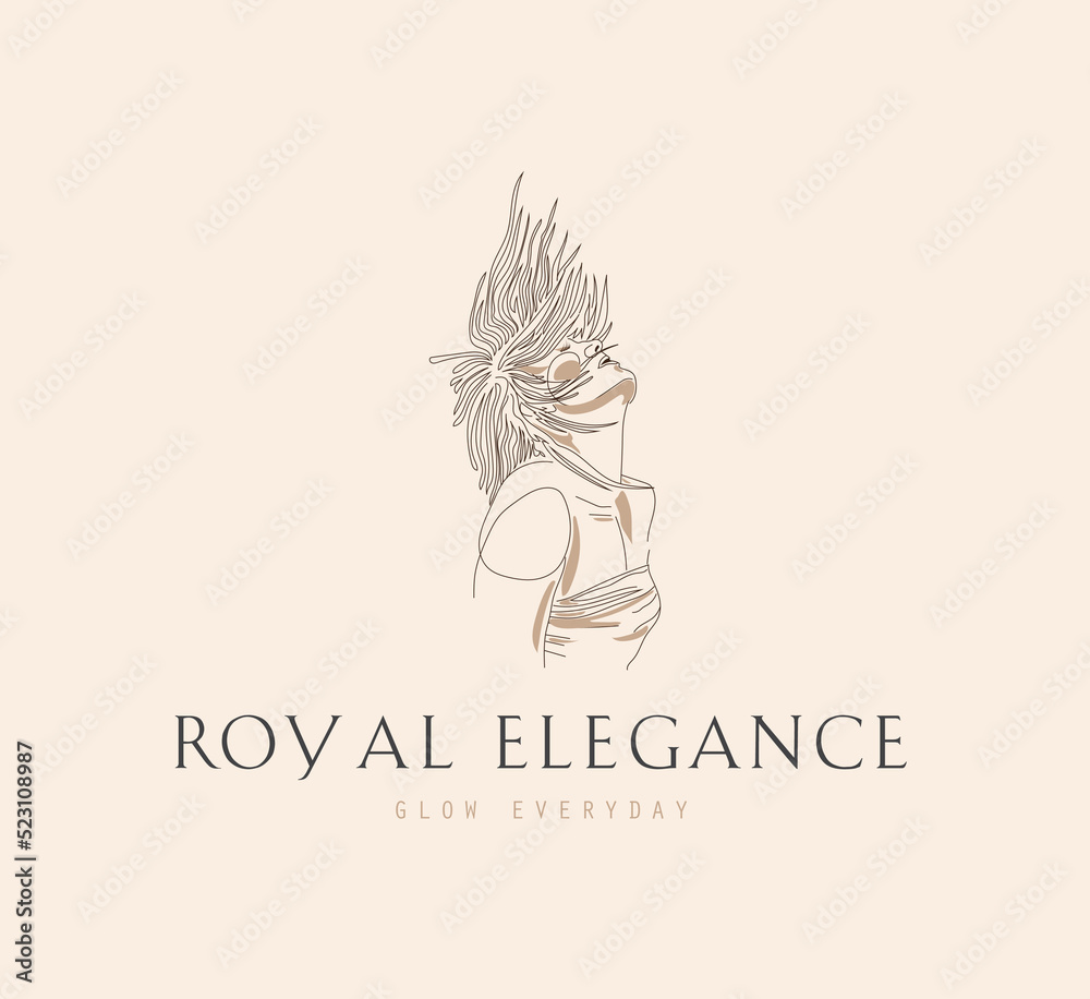 Fototapeta premium hand-drawn line art my own hand-drawn art logo.