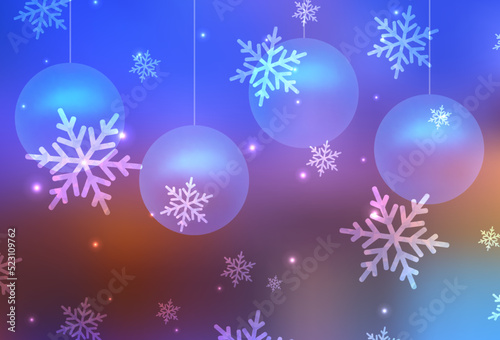 Light Blue, Yellow vector background in Xmas style.