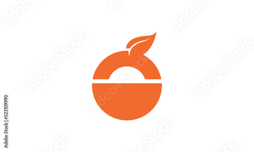 orange fruit logo design template
