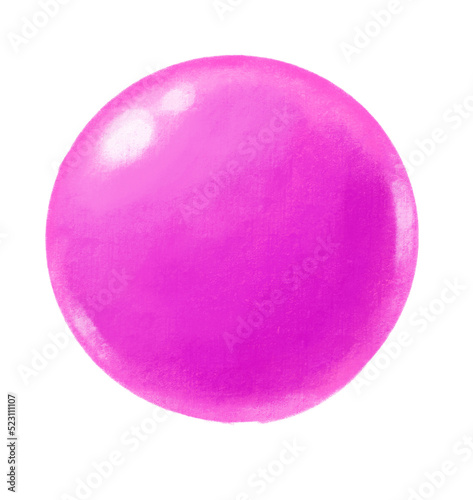 Bubble gum ball digital paint illustartion hand drawing