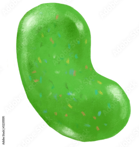 Jelly bean gummy sugar sweet candy colorful flavor illustartion