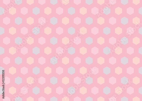 背景 カラフル六角形 ピンク